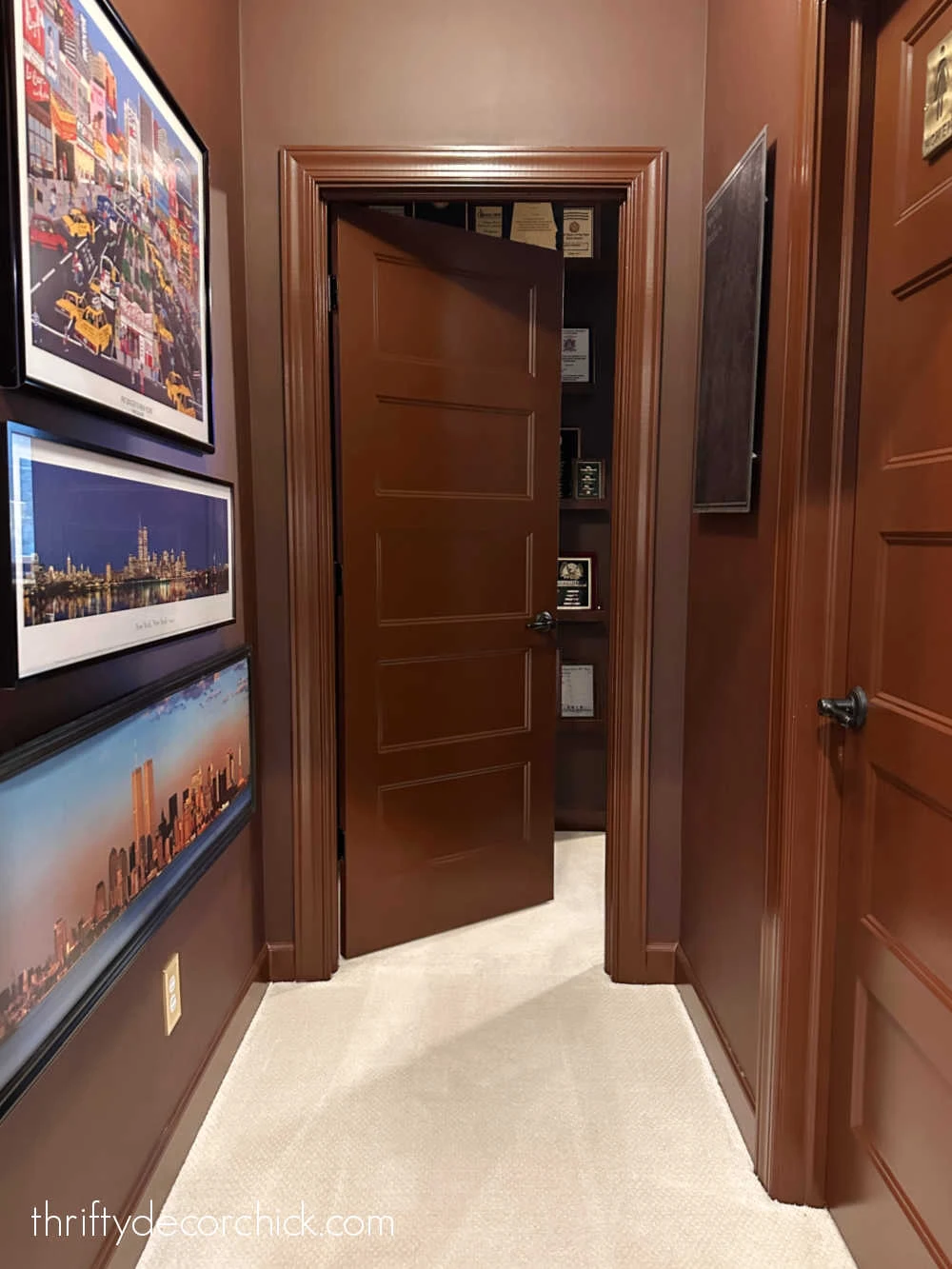 color drenched small hallway